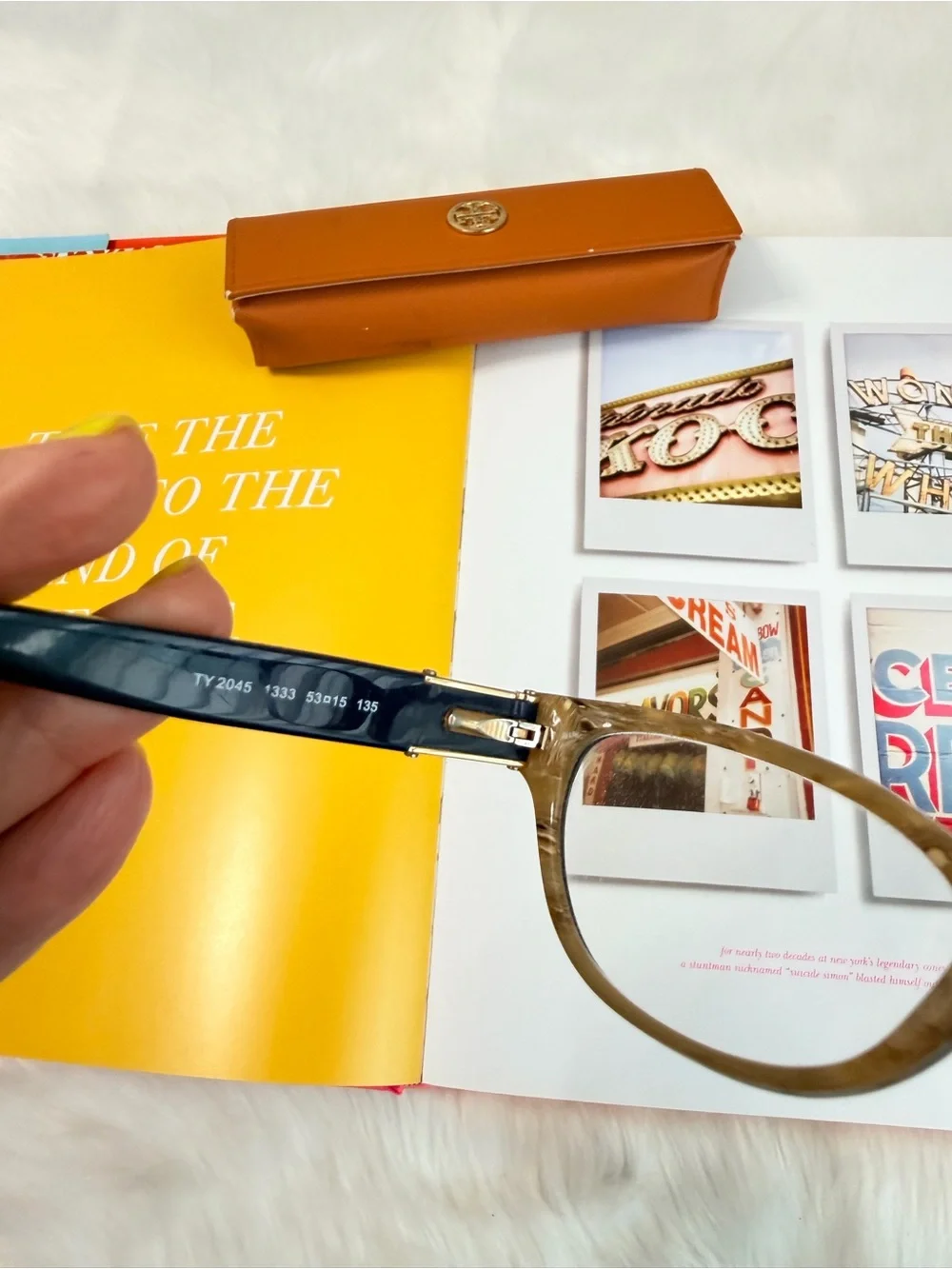 Tory Burch Cat-Eye Glasses in Brown with Cream Temples